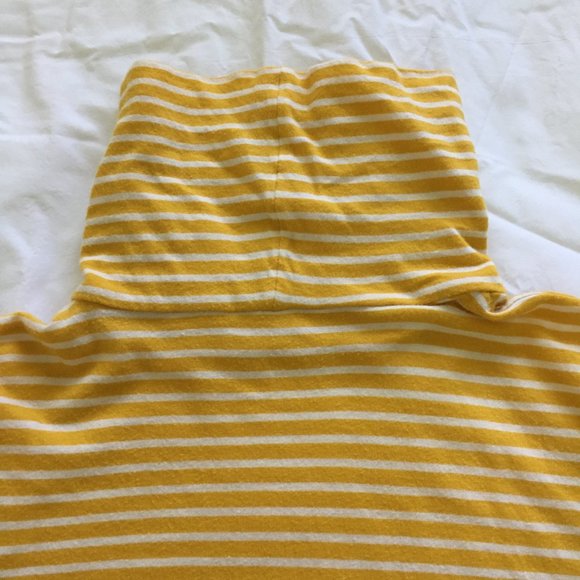 J. Crew Striped Tissue Tee Turtleneck Long Sleeve Top Stretch Size S Yellow - Picture 9 of 10